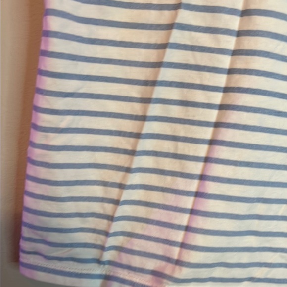 White and Blue Short Sleeve Tee with Floral Design - Picture 6 of 7